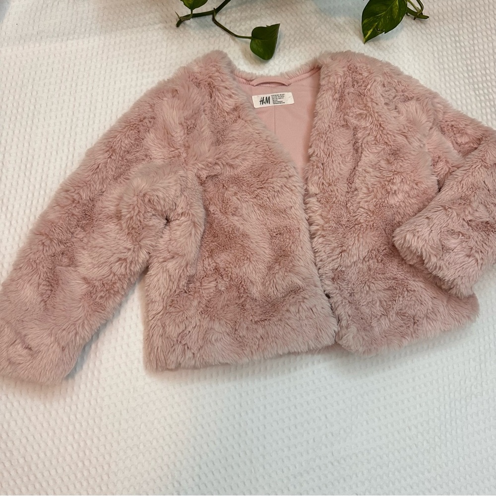 H&M 2T-4T Pink Fluffy Jacket